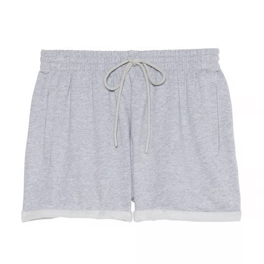 PINK Relaxed Fit Fleece Grey Short Women Size Large